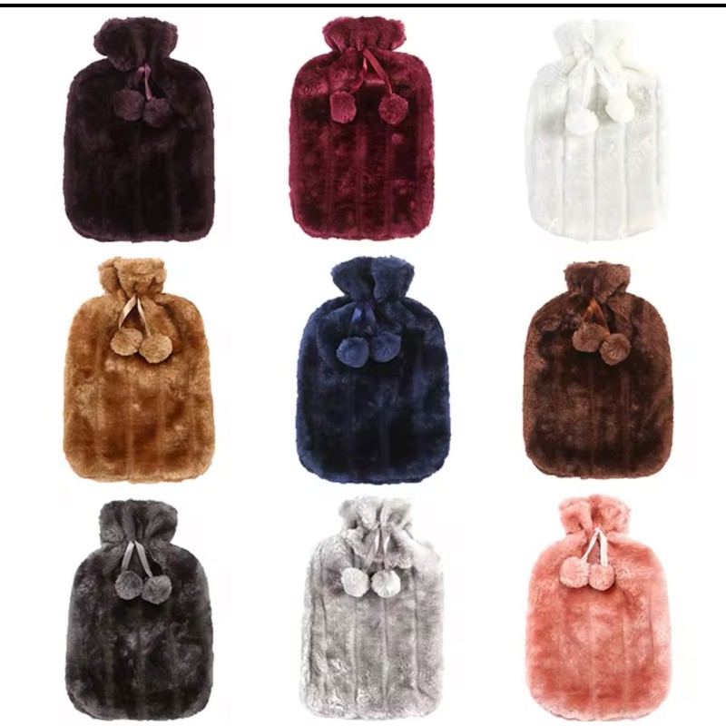 Hot Water Bottle with Faux Fleece Cover 2 of 5