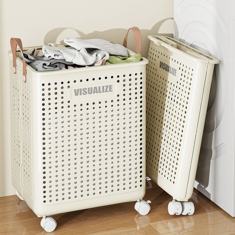 Foldable Multipurpose Hamper Basket with Wheels