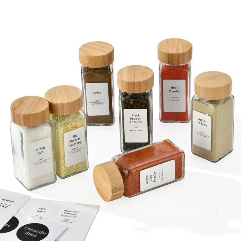 12 PCS Premium Thick Glass Storage Jars with Bamboo Lid 7 of 8