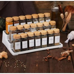 12 PCS Premium Thick Glass Storage Jars with Bamboo Lid 12 PCS Premium Thick Glass Storage Jars with Bamboo Lid