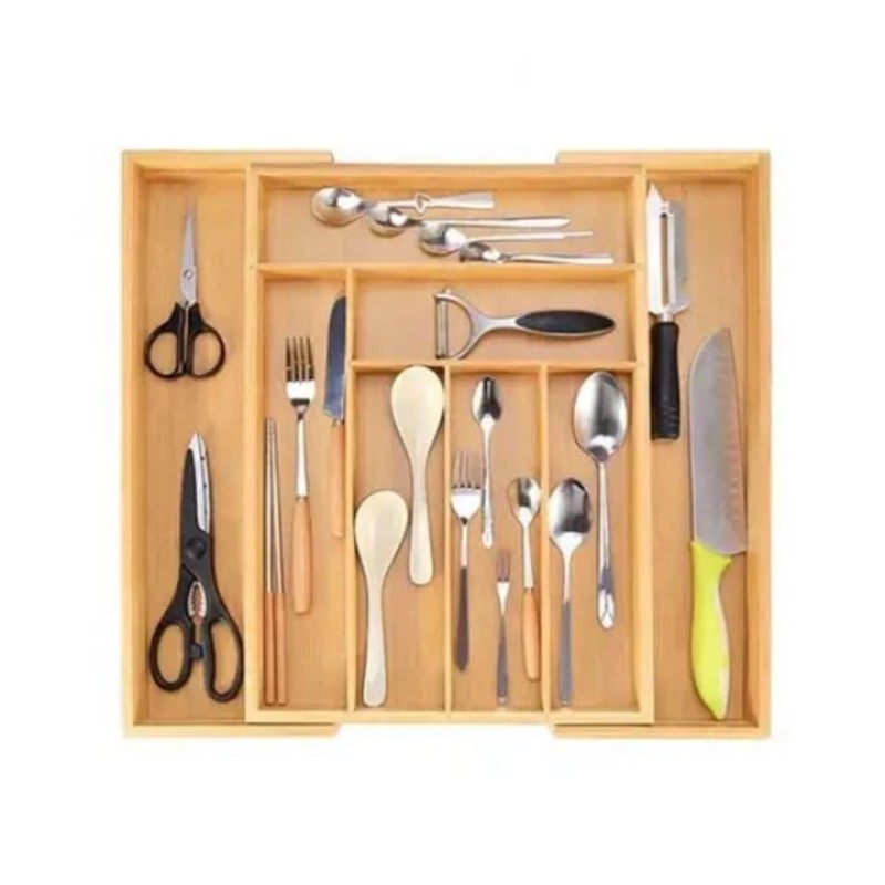Multifunctional Bamboo Drawer Organizer 3 of 7