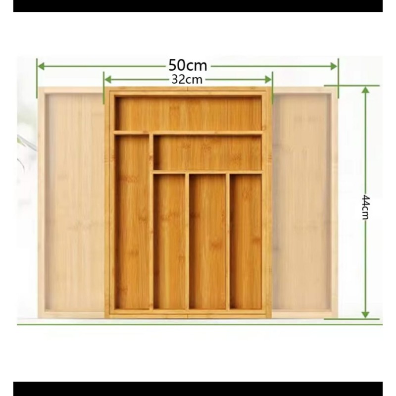 Multifunctional Bamboo Drawer Organizer 6 of 7