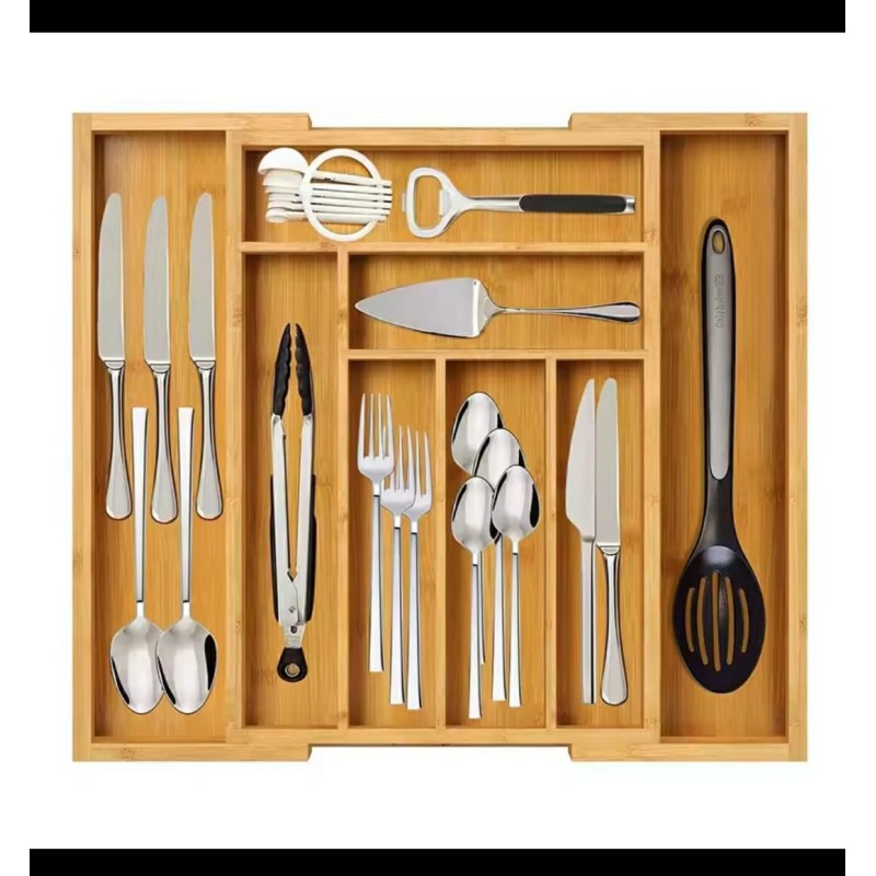 Multifunctional Bamboo Drawer Organizer 7 of 7