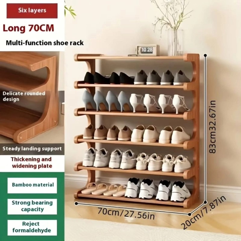 6 Layer Bamboo shoe rack 3 of 4