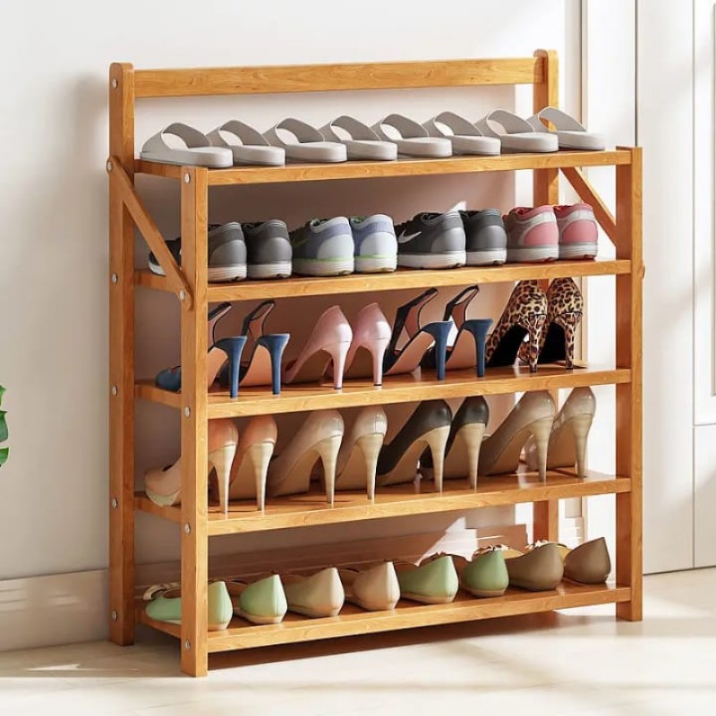 6-Tier Foldable Bamboo Shoe Rack