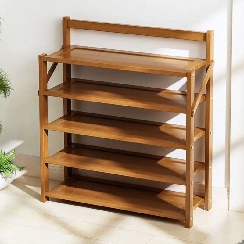 6-Tier Foldable Bamboo Shoe Rack 2 of 7