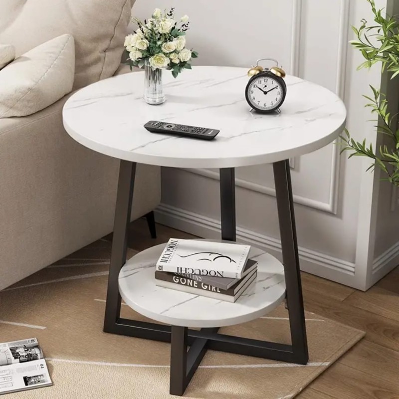 Modern Double Layer Round Side Table