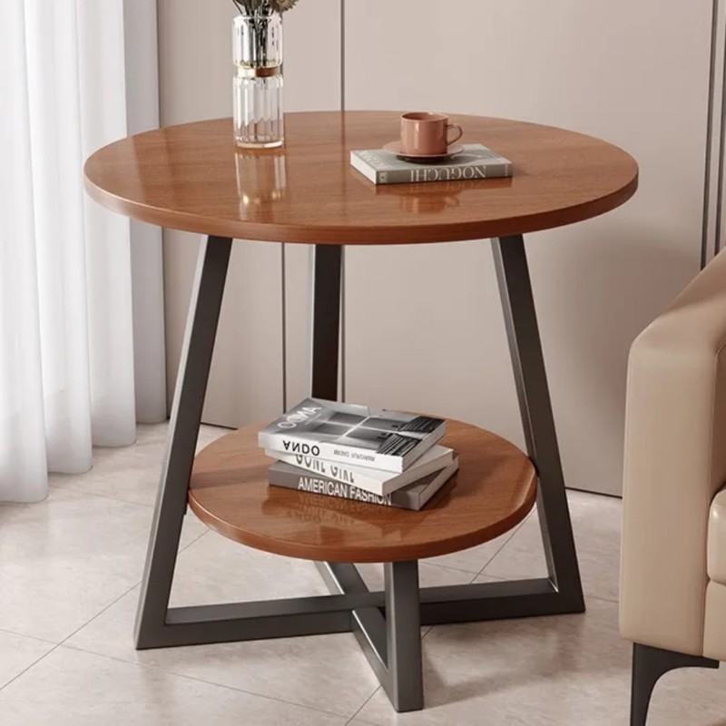 Modern Double Layer Round Side Table 2 of 5