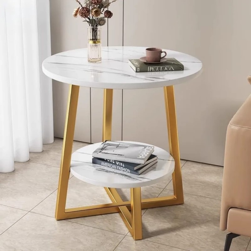 Modern Double Layer Round Side Table 4 of 5