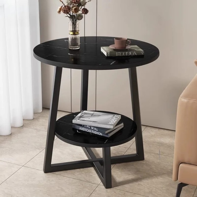 Modern Double Layer Round Side Table 3 of 5