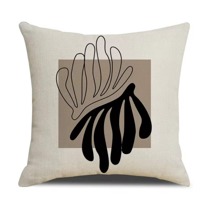 Modern Abstract Black and White Throw Pillow Cover 7 of 7