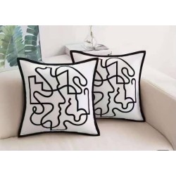 Modern Abstract Black and White Throw Pillow Cover