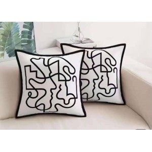 Modern Abstract Black and White Throw Pillow Cover