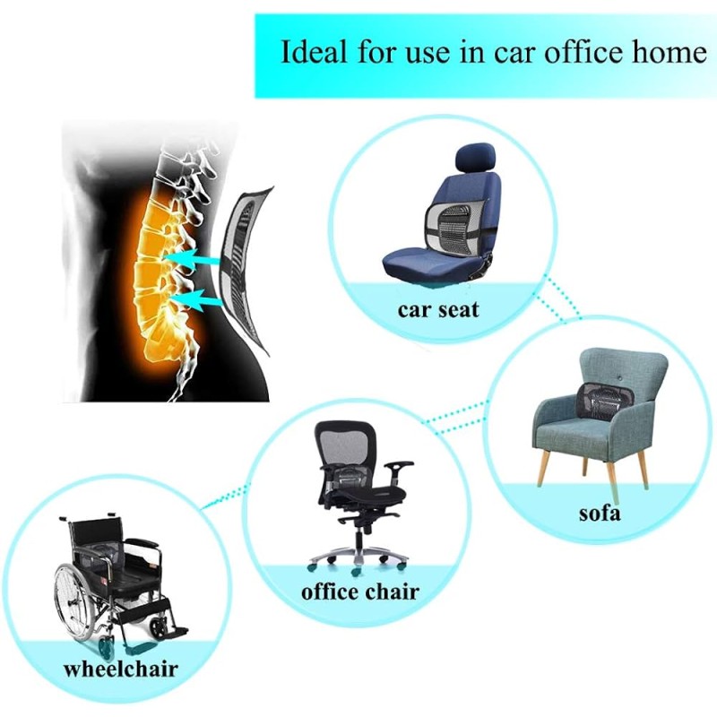 Seat Back Lumbar Support Back Rest - Orthopedic 3 of 5