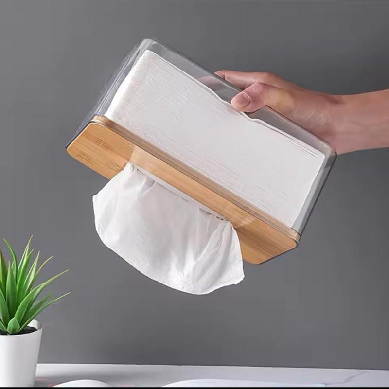 Nordic Minimalist Tissue Box / Serviette Holder – with eco-friendly bamboo lid 2 of 5