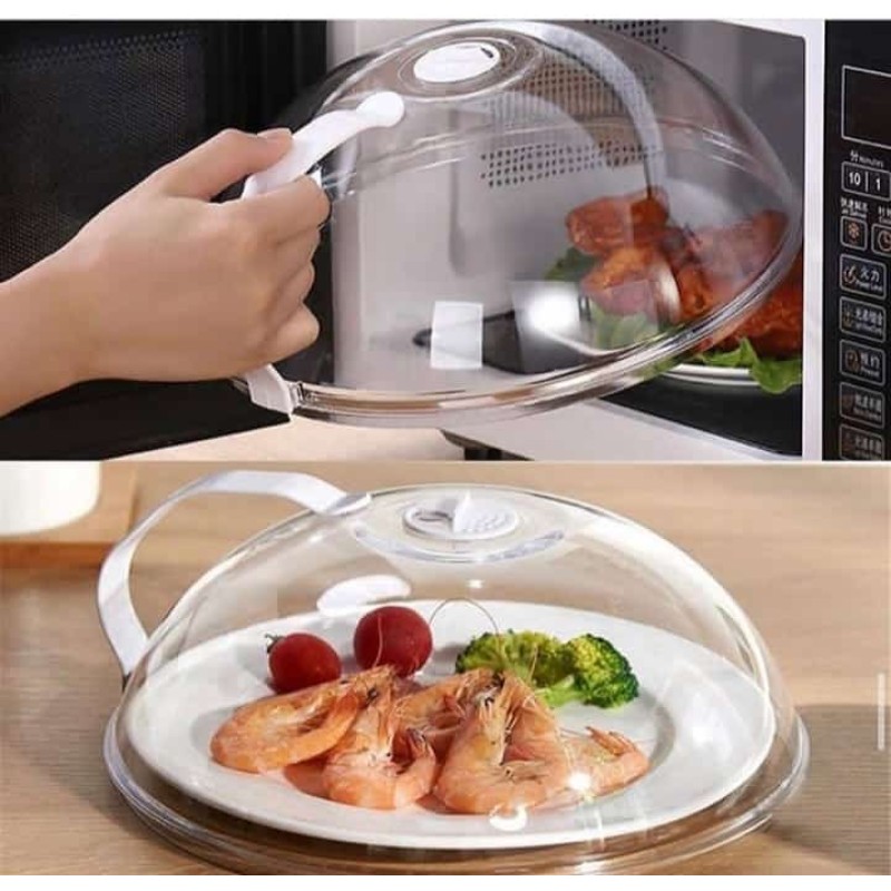 Heavy Microwave Cover with White Handle