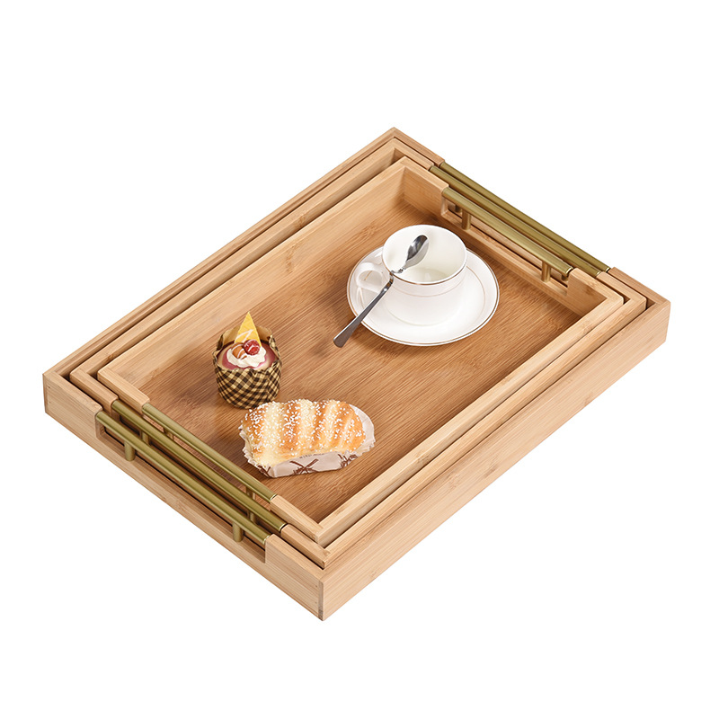Elegant Bamboo Serving Trays Set of 3 5 of 5
