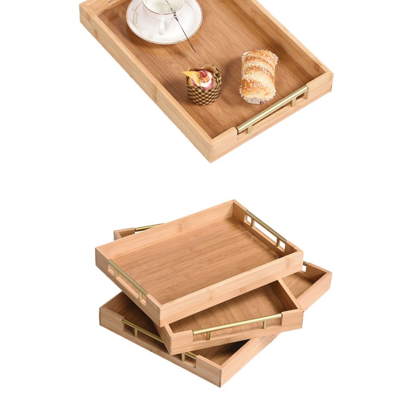 Elegant Bamboo Serving Trays Set of 3 4 of 5