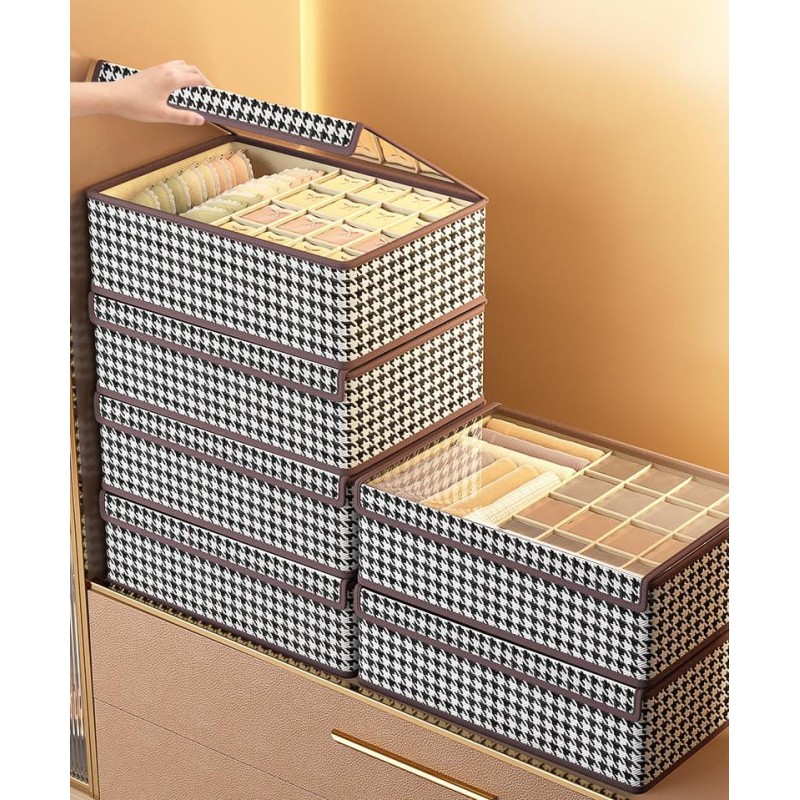 17 Grid Foldable Undergarment Organizer