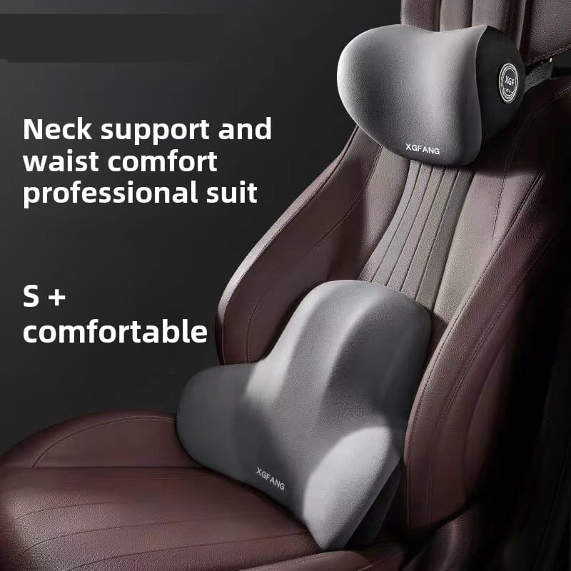 2pcs Car Headrest & Backrest Lumbar Support