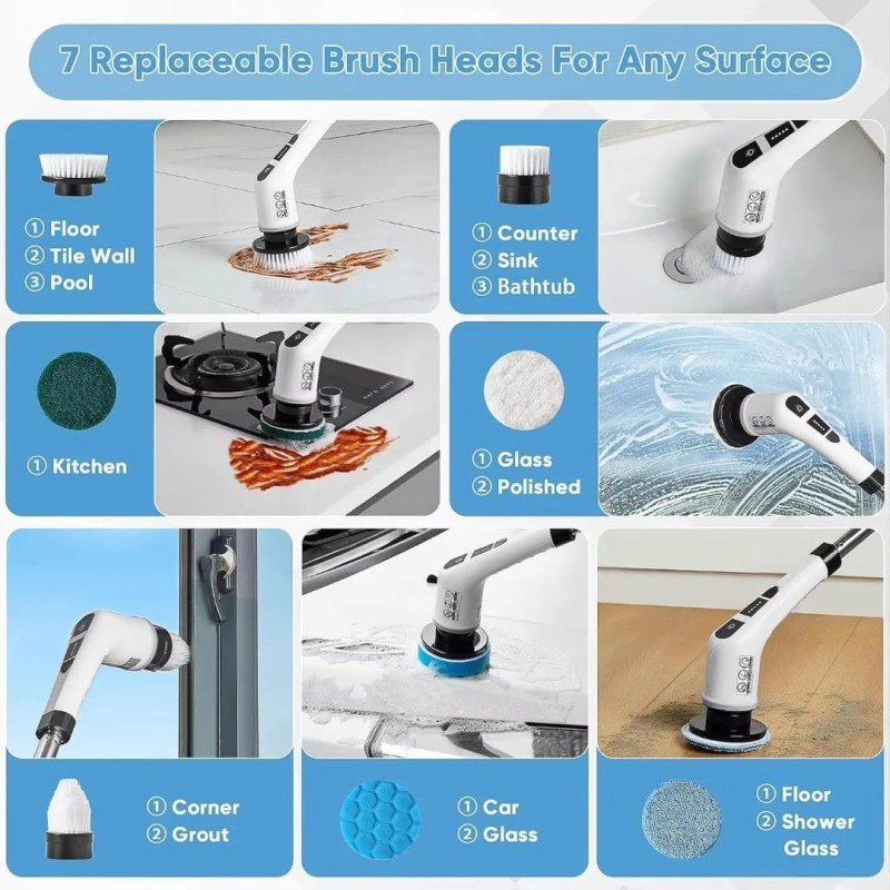Rechargeable 7-in-1 Spin Scrubber Brush 4 of 5
