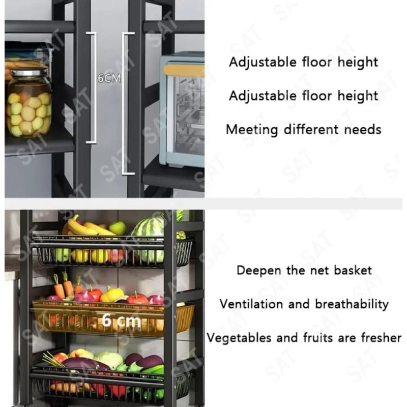 Multi-Layer Metallic Kitchen Storage Rack 2 of 4