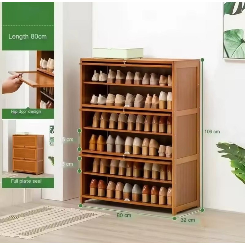 Flip Side Bamboo Shoe Cabinet