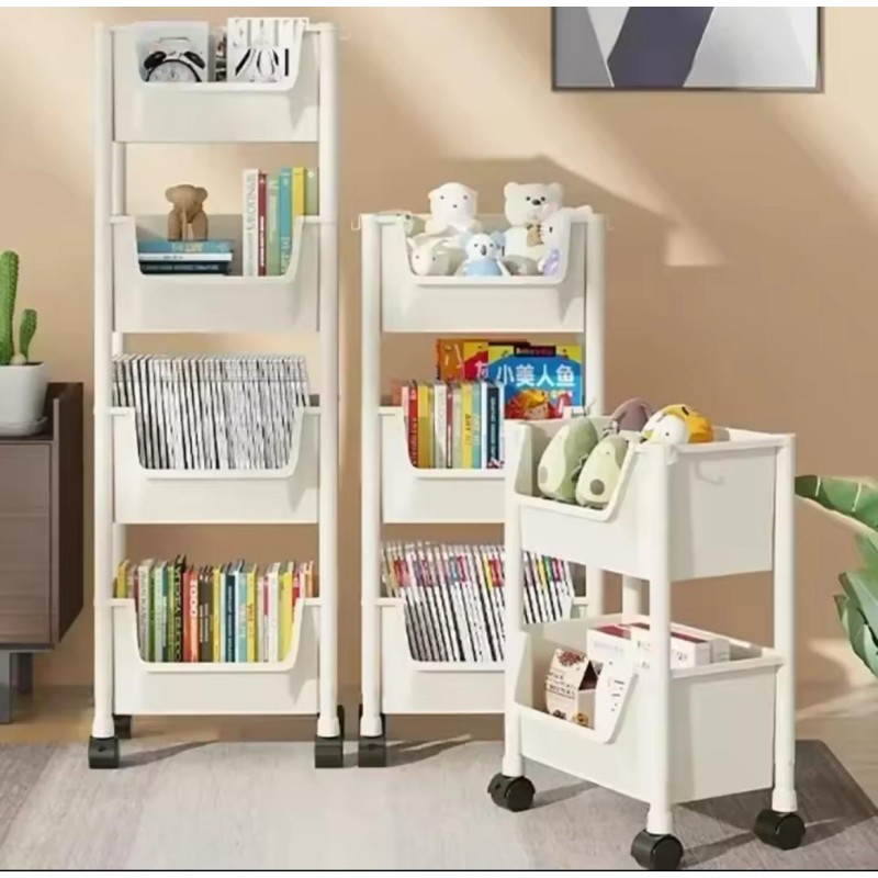 4-Layer Trolley Bookshelf / Kitchen Storage Rack 4 of 5