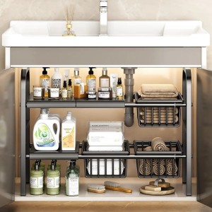 Under-the-Sink Adjustable 2-Tier Rack