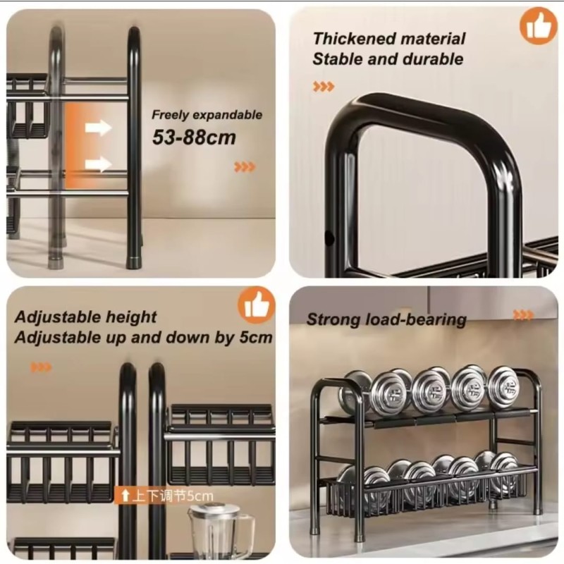 Under-the-Sink Adjustable 2-Tier Rack 4 of 6