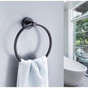 Round Ring Towel Holder – Black