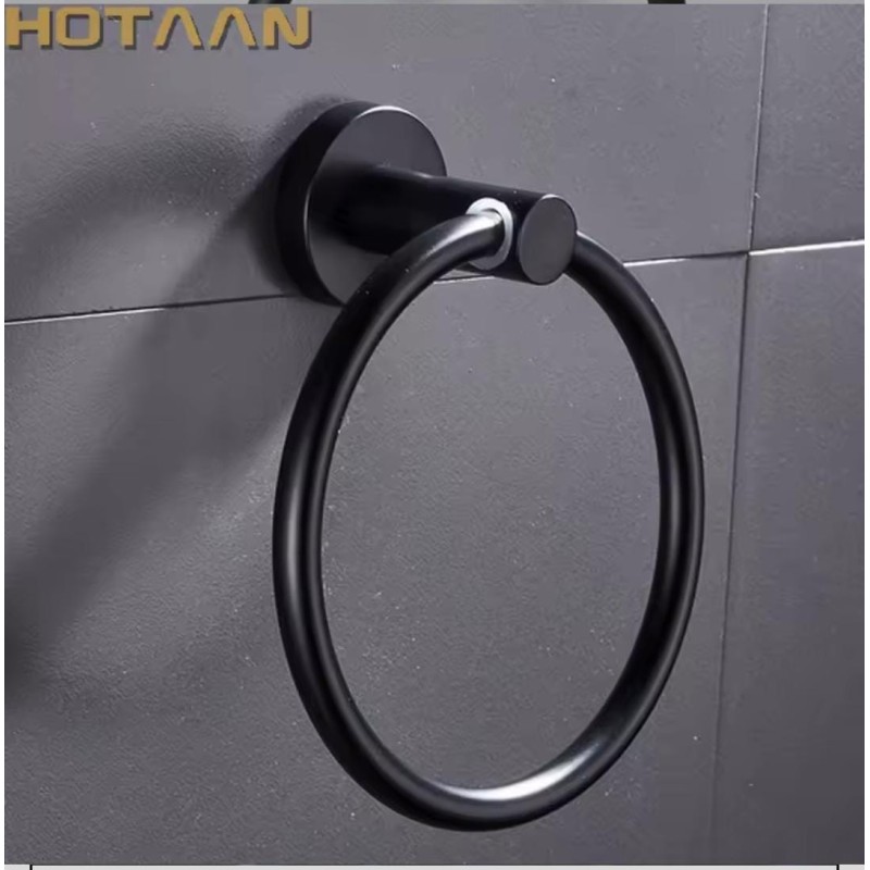 Round Ring Towel Holder – Black 4 of 5