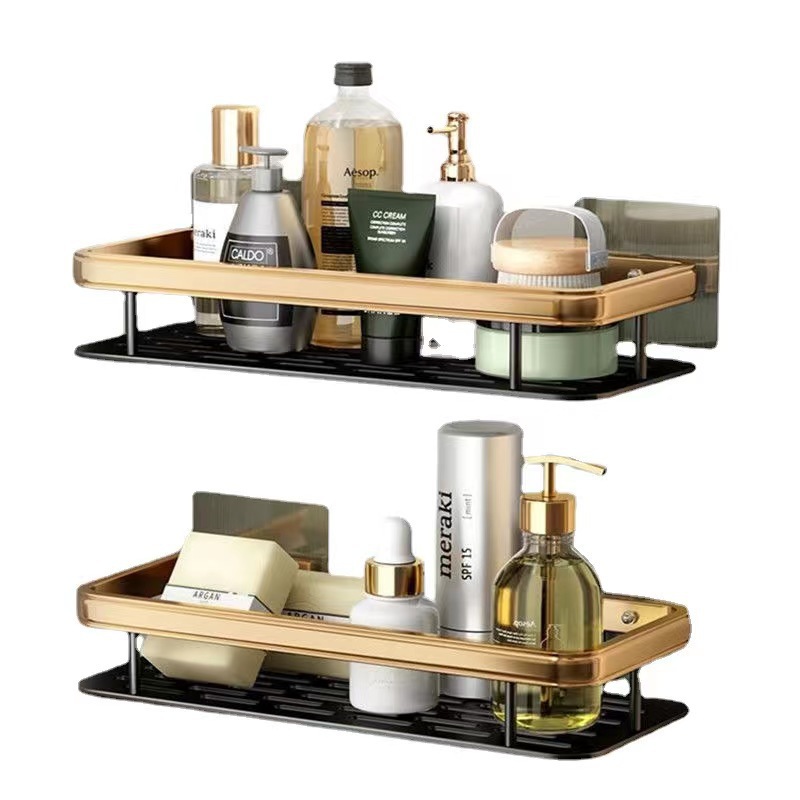 2-Piece Aluminum Alloy Rectangular Shelf (Black & Gold) 3 of 6