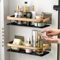 2-Piece Aluminum Alloy Rectangular Shelf (Black & Gold) 2-Piece Aluminum Alloy Rectangular Shelf (Black & Gold)