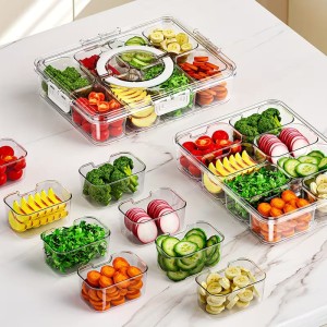 8-Compartment Clear Fridge Storage Box