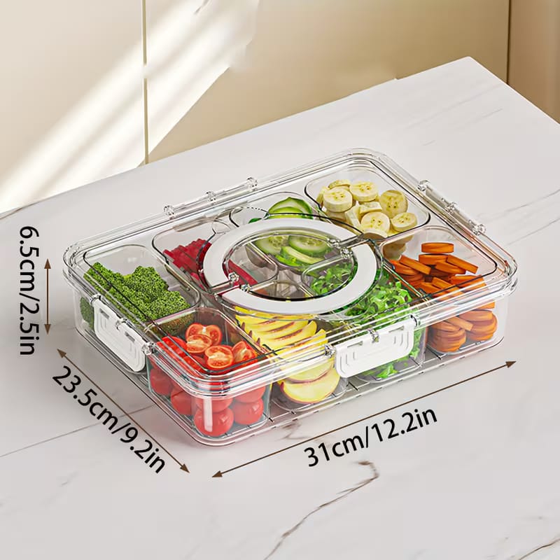 8-Compartment Clear Fridge Storage Box 4 of 4