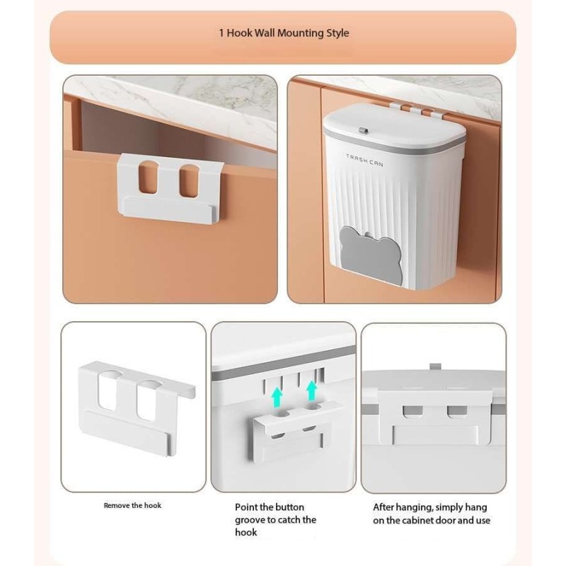 Wall-Mounted Trash Can with Lid 4 of 4