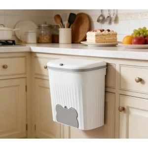 Wall-Mounted Trash Can with Lid