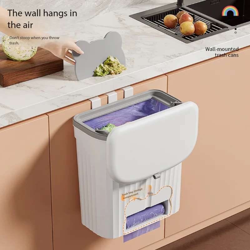Wall-Mounted Trash Can with Lid 2 of 4