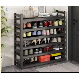 Space-Saving 5-Layer Full Metallic Shoe Rack