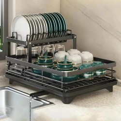 Carbon Metal Two-Layer Dish Rack Carbon Metal Two-Layer Dish Rack