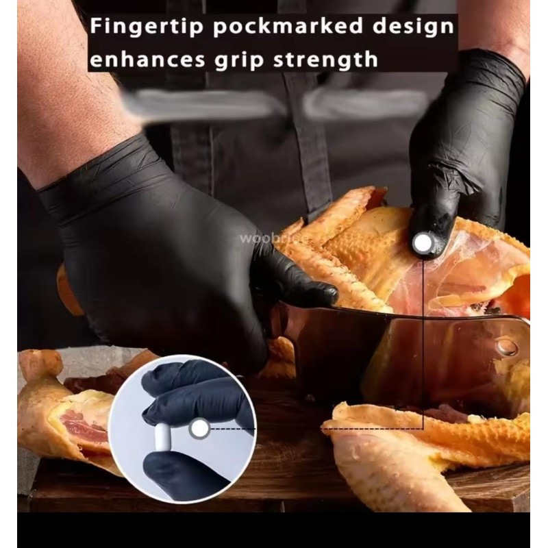 Food Grade Disposable Black Kitchen Gloves 3 of 5