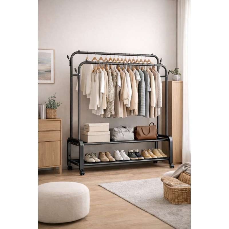 Heavy-Duty Double Rail Clothes Rack 3 of 4