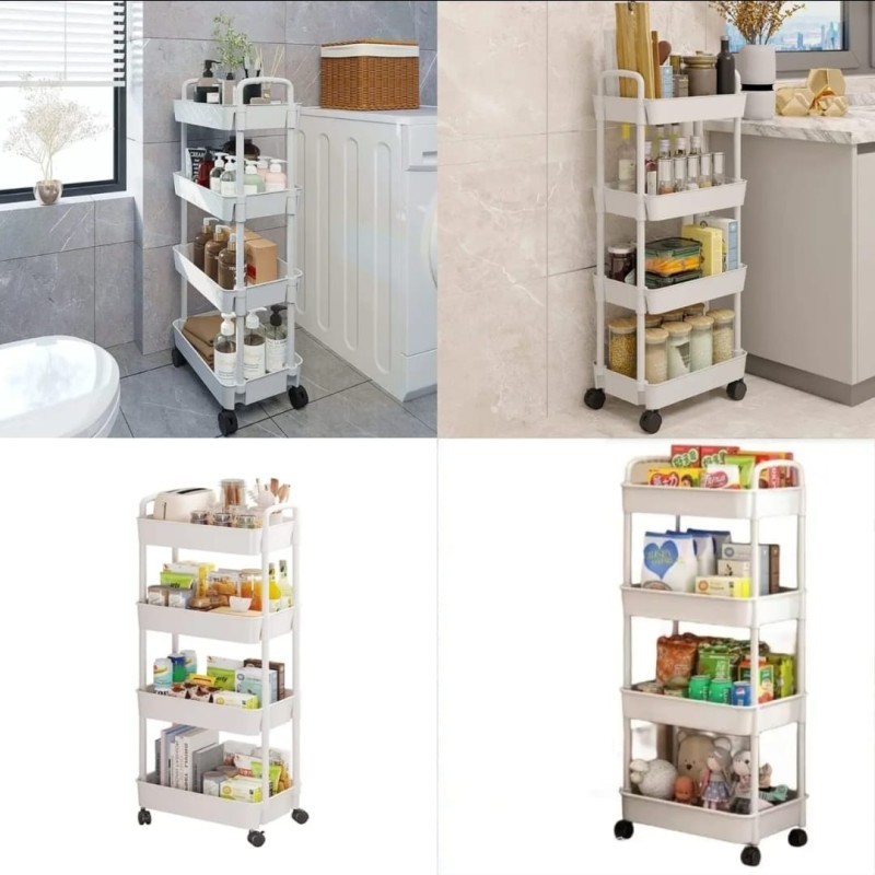 4 Tier Multifunctional Organiser Rack – Hard Plastic (Cream) 3 of 3