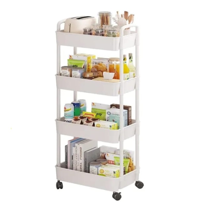 4 Tier Multifunctional Organiser Rack – Hard Plastic (Cream)