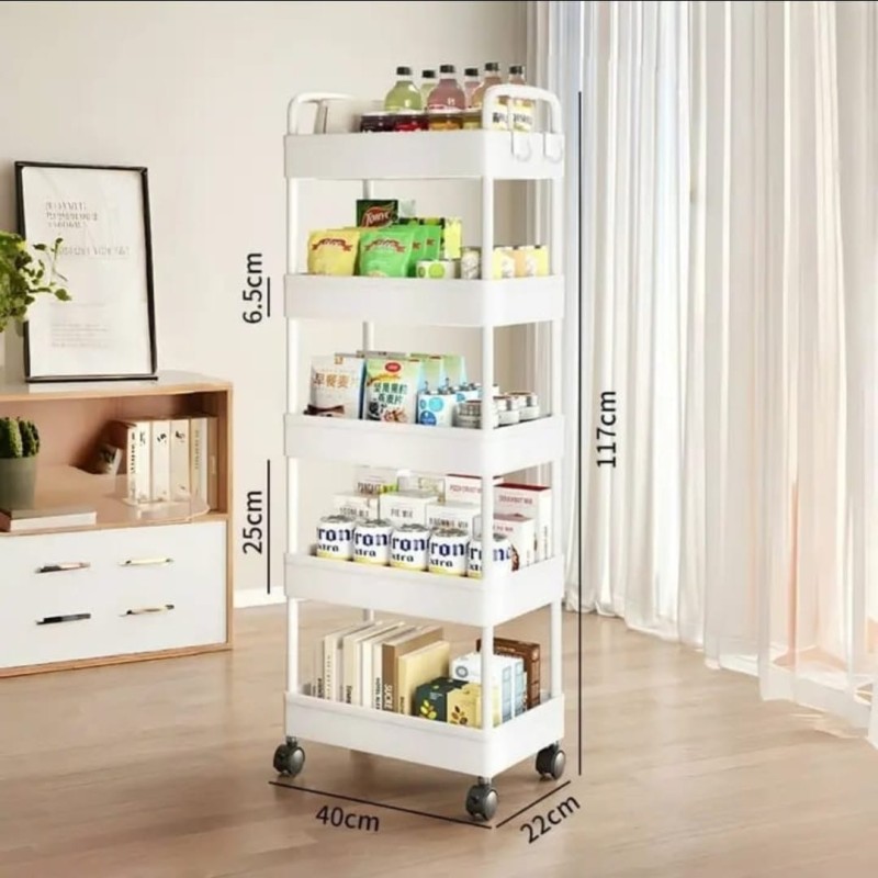 4 Tier Multifunctional Organiser Rack – Hard Plastic (Cream) 2 of 3