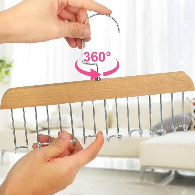 360° Rotating Tie, Belt & Scarf Organizer Hanger 3 of 3