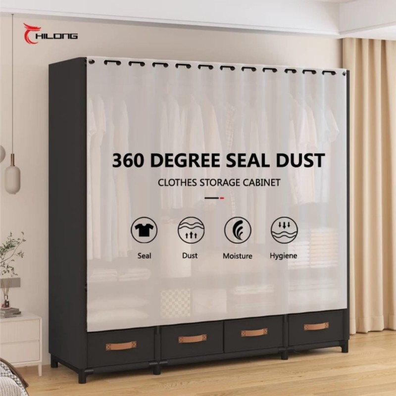 Elegant Heavy Duty Metallic Wardrobe 6 of 8