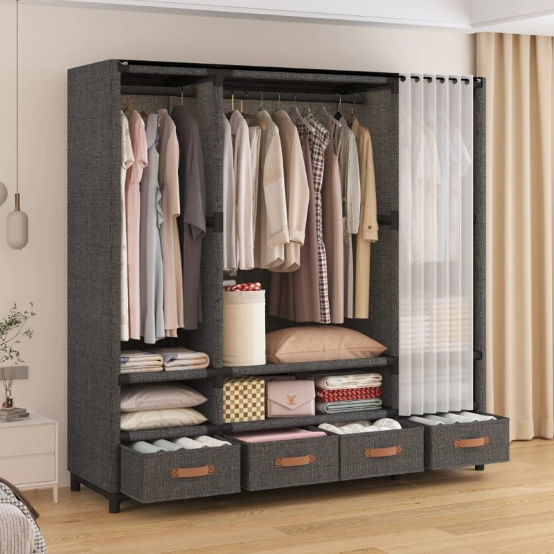 Elegant Heavy Duty Metallic Wardrobe 7 of 8