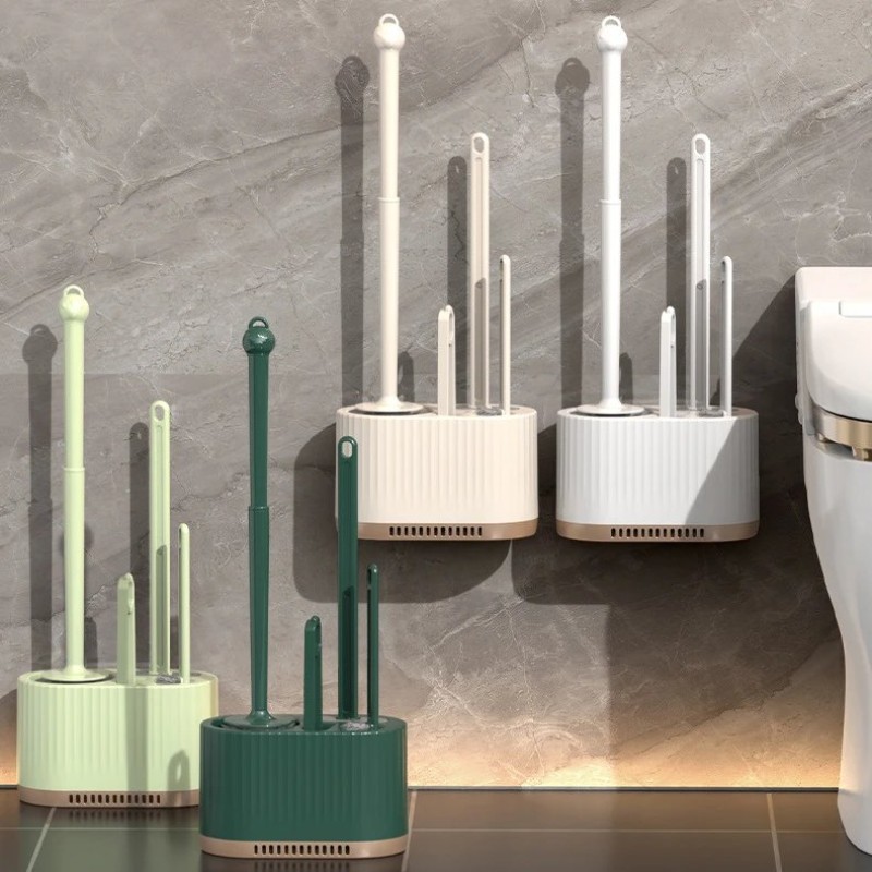 3-in-1 Wall mounted Toilet Brush Cleaning Set 7 of 8
